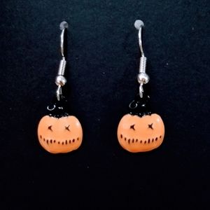 Halloween Jack O'lantern Pumpkin Earrings